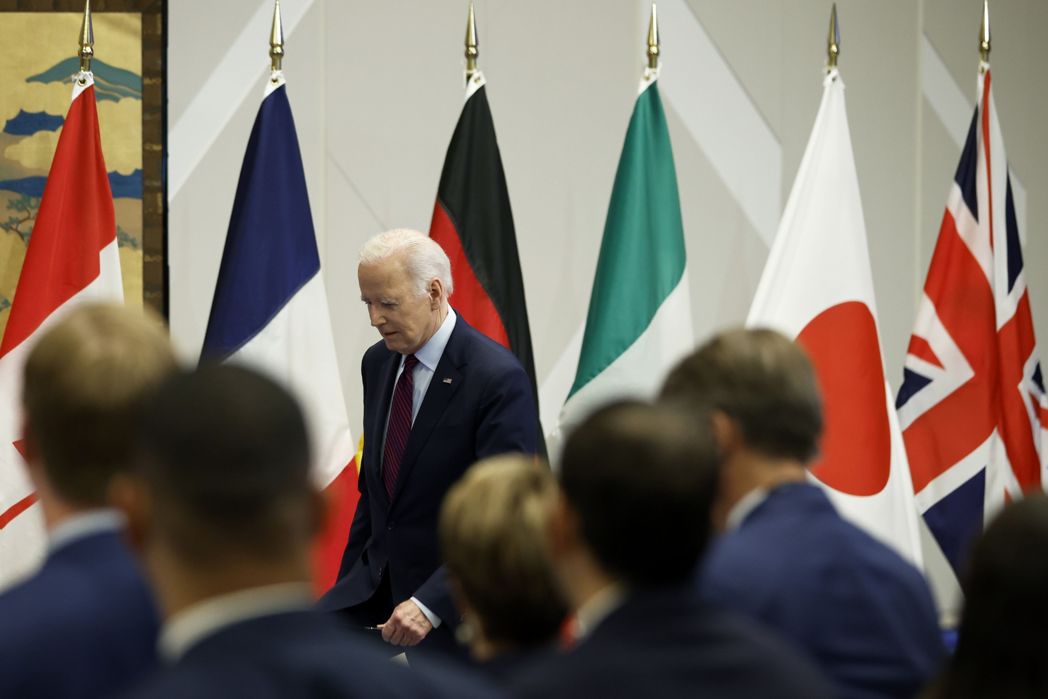 US President Joe Biden at the G-7 in Japan during debt negotiations in May.