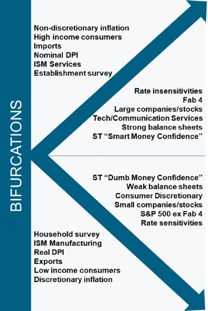 Clear divergences that had formed differentiating the haves from the have nots