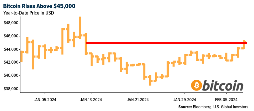 bitcoin rises