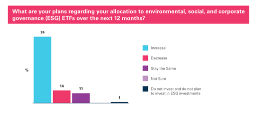 Plans to allocate to ESG in next 12 months