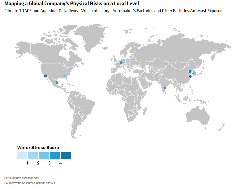 Mapping a Global Company's Physical Risks on Local Level