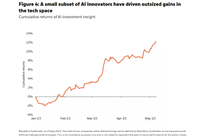 A small subset of AI innovators have driven outsized gains in the tech space